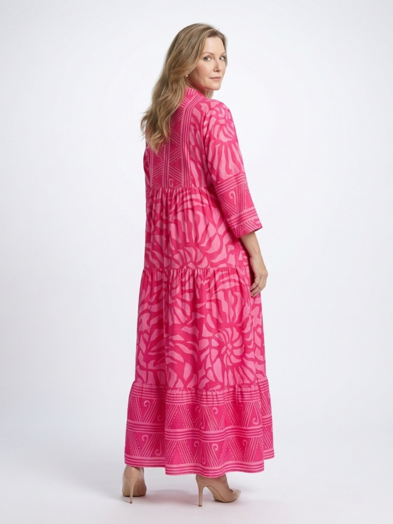 Marielle | Vestido midi com botões frontais