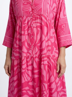Marielle | Vestido midi com botões frontais