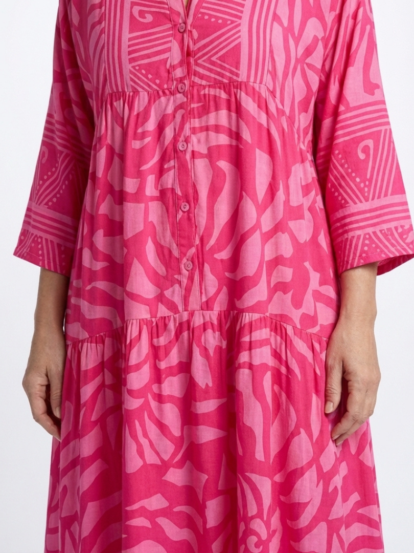 Marielle | Vestido midi com botões frontais
