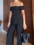Tailleur Sofia avec gilet à épaules dénudées