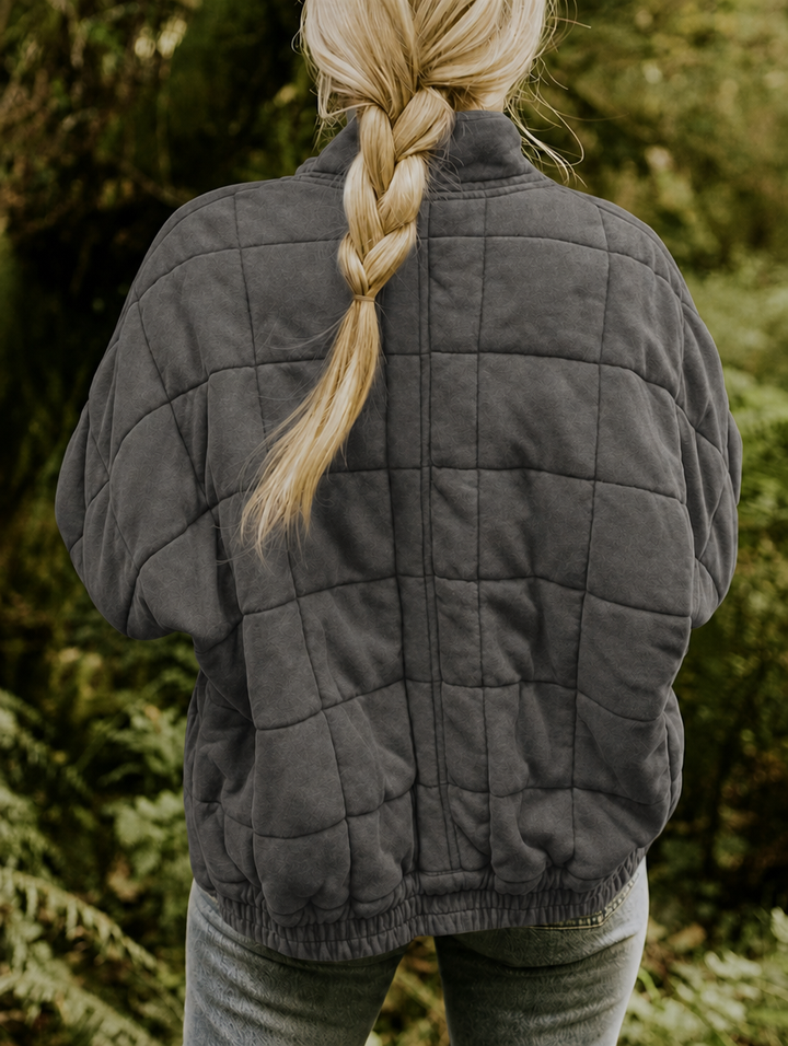 Clover | Women Stand Collar Diamond Quilted Jacket
