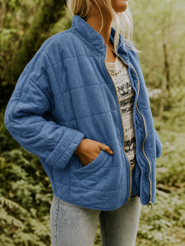 Clover | Women Stand Collar Diamond Quilted Jacket